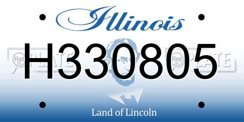 H330805 Illinois License Plate