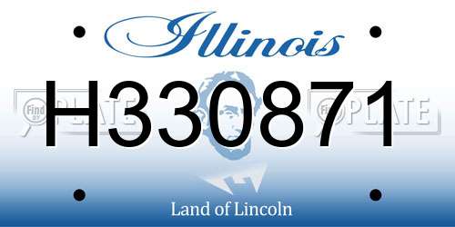H330871 Illinois License Plate
