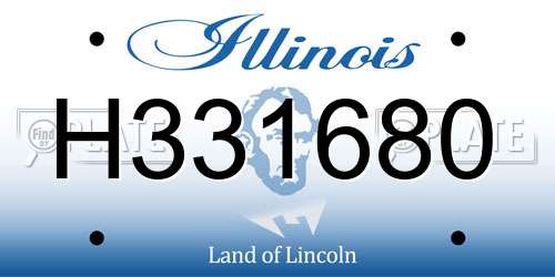 H331680 Illinois License Plate