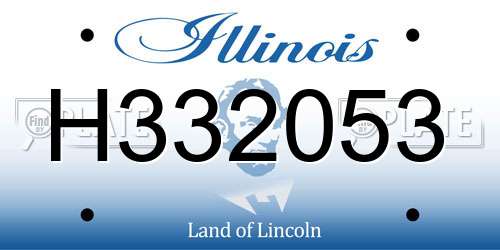 H332053 Illinois License Plate