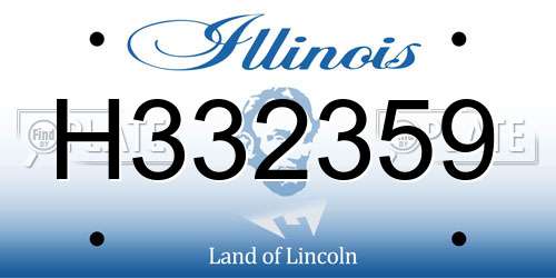 H332359 Illinois License Plate