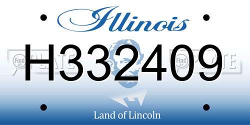 H332409 Illinois License Plate