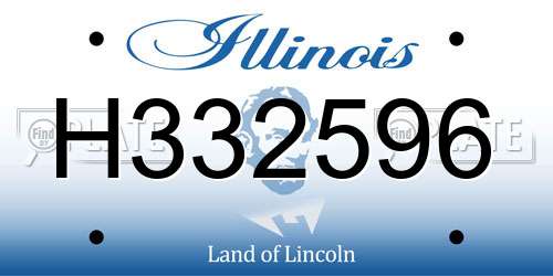 H332596 Illinois License Plate