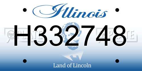 H332748 Illinois License Plate