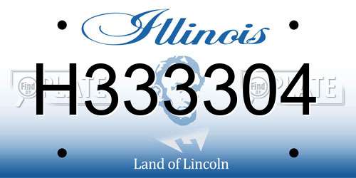 H333304 Illinois License Plate
