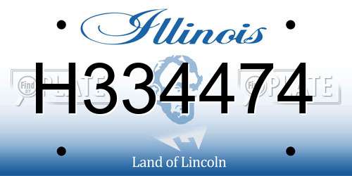 H334474 Illinois License Plate