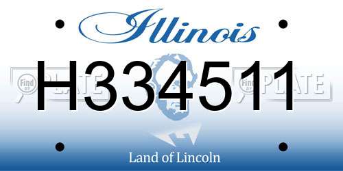 H334511 Illinois License Plate