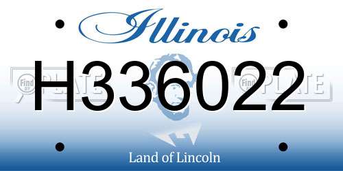 H336022 Illinois License Plate