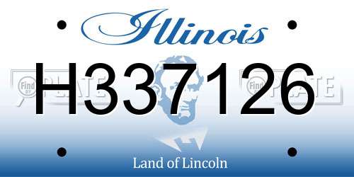 H337126 Illinois License Plate