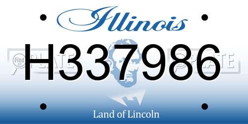 H337986 Illinois License Plate
