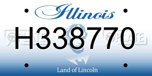 H338770 Illinois License Plate