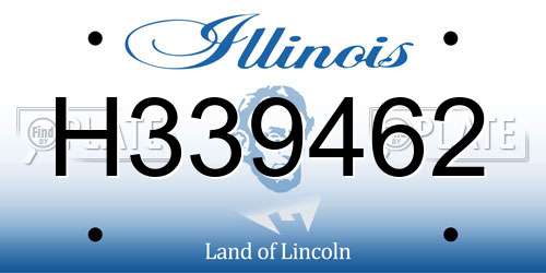 H339462 Illinois License Plate
