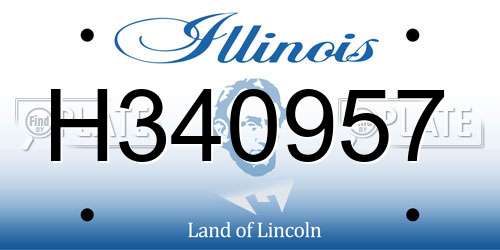 H340957 Illinois License Plate