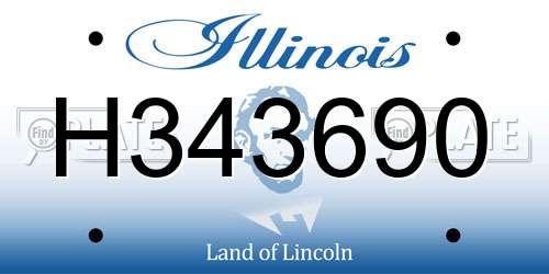 H343690 Illinois License Plate