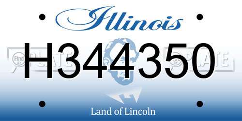 H344350 Illinois License Plate