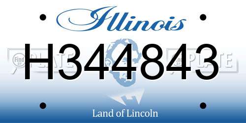 H344843 Illinois License Plate