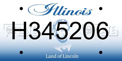 H345206 Illinois License Plate