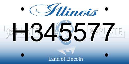 H345577 Illinois License Plate