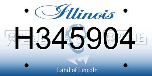 H345904 Illinois License Plate