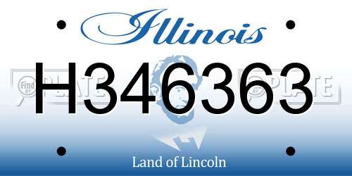 H346363 Illinois License Plate