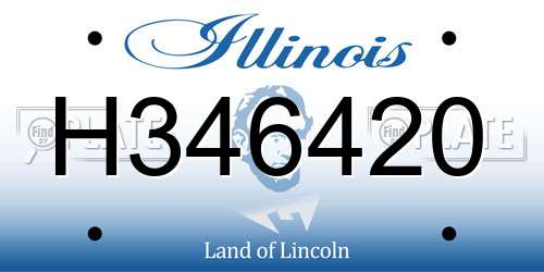 H346420 Illinois License Plate