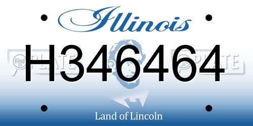 H346464 Illinois License Plate