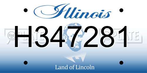 H347281 Illinois License Plate