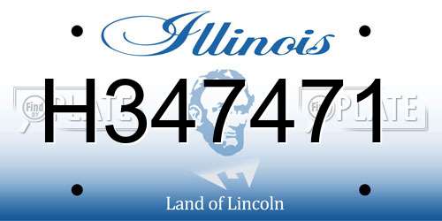H347471 Illinois License Plate