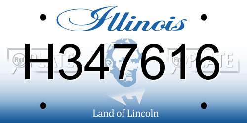H347616 Illinois License Plate