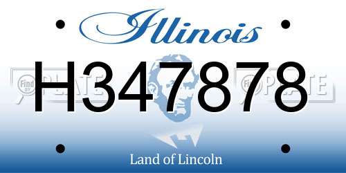 H347878 Illinois License Plate