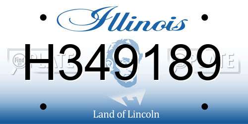 H349189 Illinois License Plate