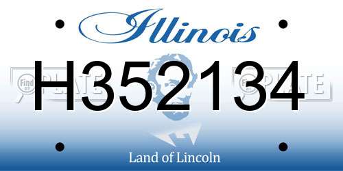 H352134 Illinois License Plate