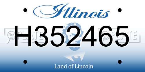 H352465 Illinois License Plate