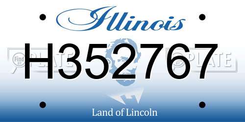 H352767 Illinois License Plate