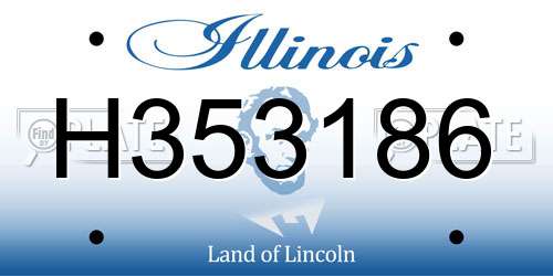H353186 Illinois License Plate