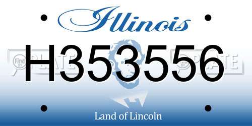 H353556 Illinois License Plate