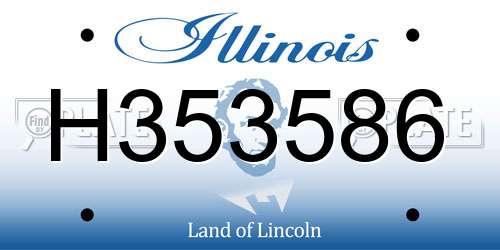H353586 Illinois License Plate