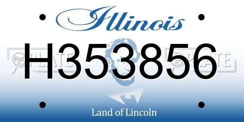 H353856 Illinois License Plate