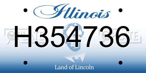 H354736 Illinois License Plate