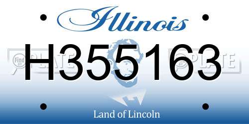 H355163 Illinois License Plate
