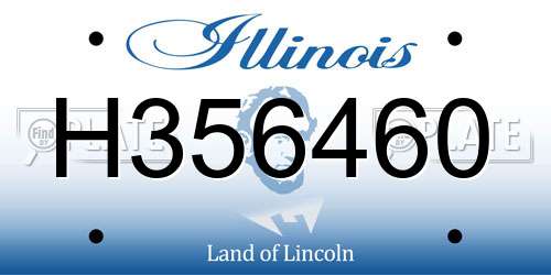 H356460 Illinois License Plate