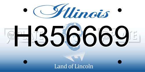 H356669 Illinois License Plate