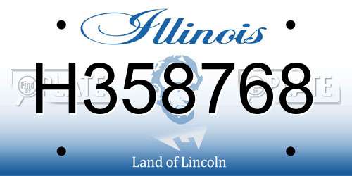 H358768 Illinois License Plate