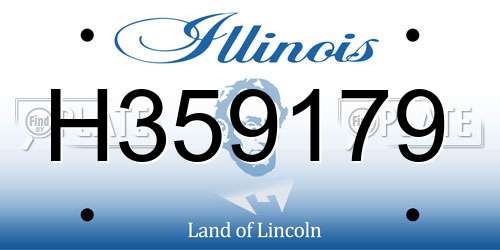 H359179 Illinois License Plate