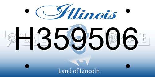 H359506 Illinois License Plate