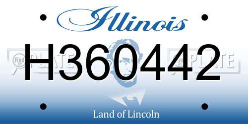H360442 Illinois License Plate