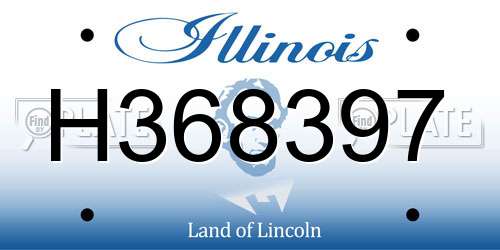 H368397 Illinois License Plate