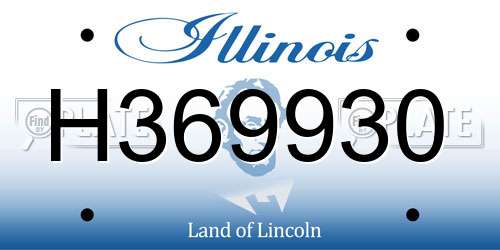 H369930 Illinois License Plate