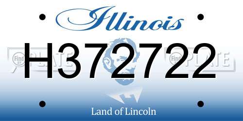 H372722 Illinois License Plate