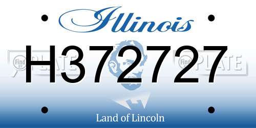H372727 Illinois License Plate